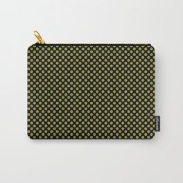 Black and Golden Lime Polka Dots Carry-All Pouch