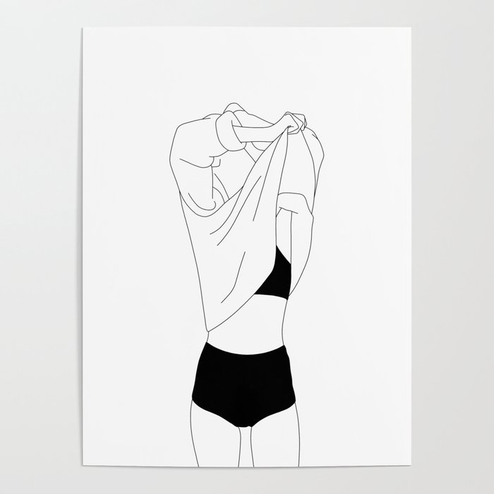 Minimalist fashion illustration - Helene Poster