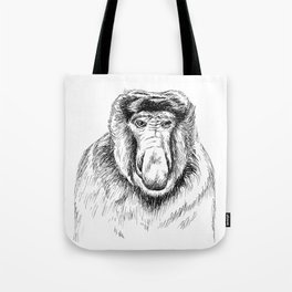Proboscis Monkey Drawing Tote Bag
