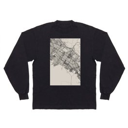 USA, Fremont Black&White City Map Long Sleeve T-shirt