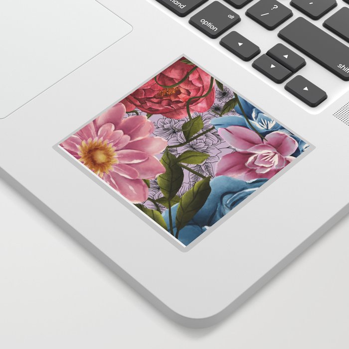 Colorful flowers home art Sticker