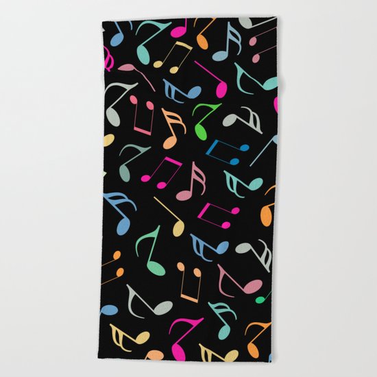 Music Colorful Notes II Beach Towel