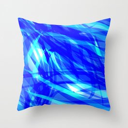 Vector glowing water background made of blue sea lines. Throw Pillow