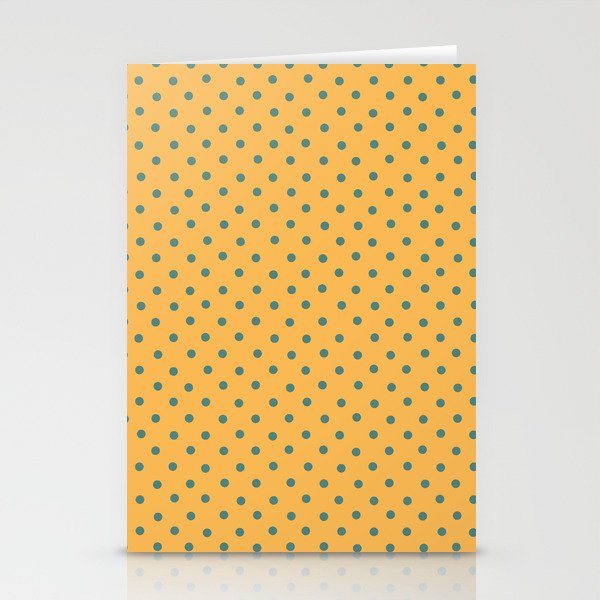 Cute Orange And Blue Polka Dot Pattern,Retro,circle,dotted,abstract,Simple,Minimal,Chic, Stationery Cards