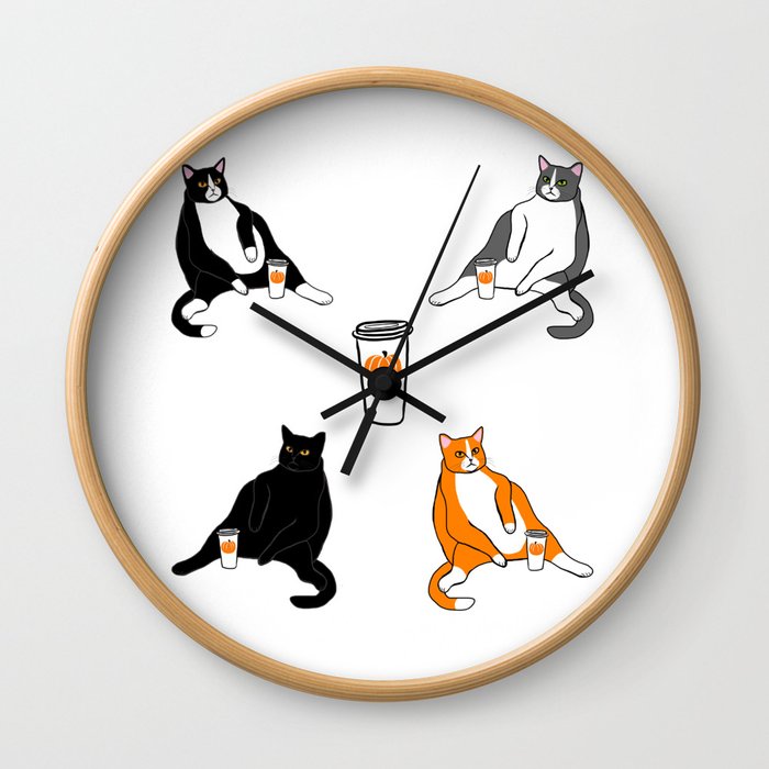 Too Much Psl Multi Cats Wall Clock