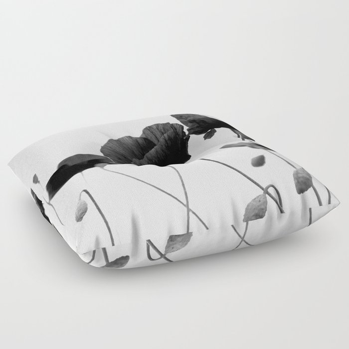 Poppy (black and white) Floor Pillow
