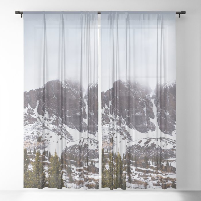 Winter Colorado Mountain Sheer Curtain