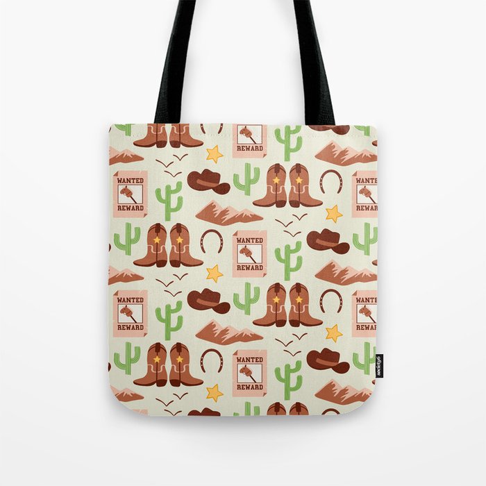 Western Kids Cowboy Boots In the Desert Tote Bag
