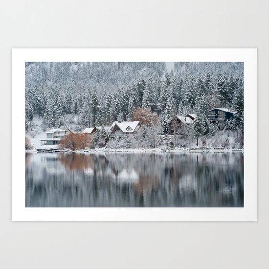 Winter lake Art Print