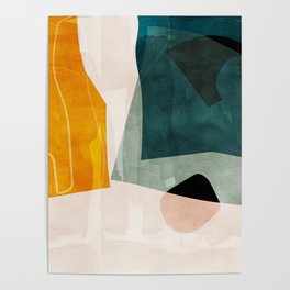 mid century shapes abstract painting 3 Poster