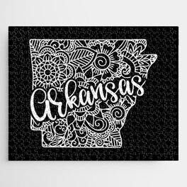 Arkansas State Mandala USA America Pretty Floral Jigsaw Puzzle
