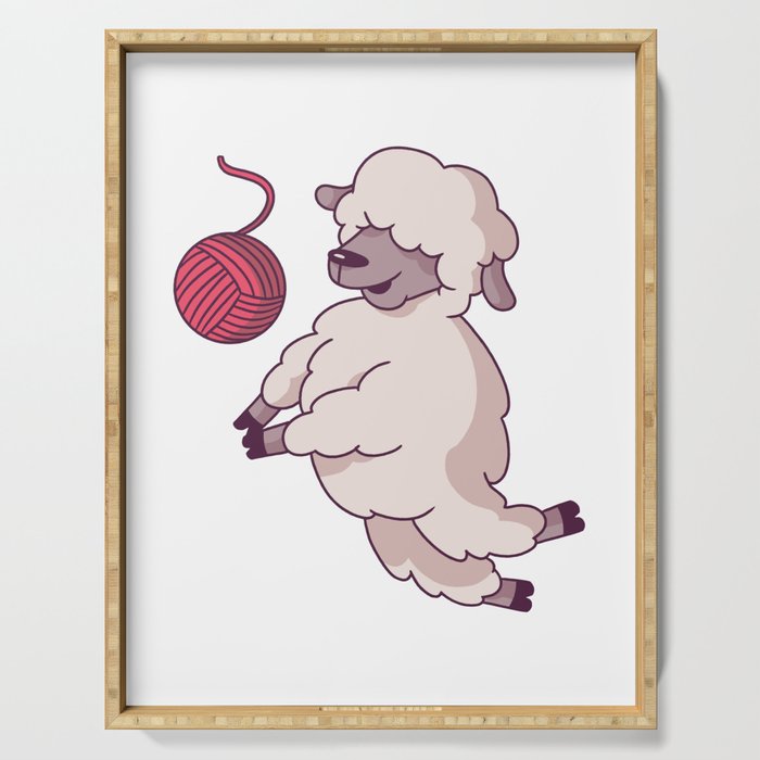 funny Volleyball Sheep Serving Tray