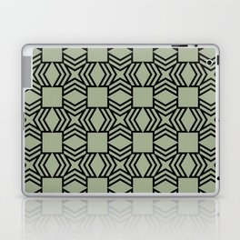 Black and Green Star Square Shape Tile Pattern Pairs Dulux 2022 Popular Colour Bamboo Stem Laptop Skin