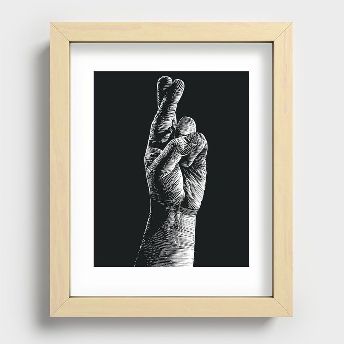 Fingers Crossed Recessed Framed Print