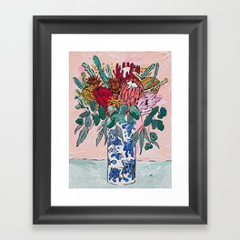 Australian Native Bouquet of Flowers after Matisse Gerahmter Kunstdruck | Bloom, Delft, Australian, Spring, Matisse, Stilllife, Pink, Flowers, Bouquet, Flower 