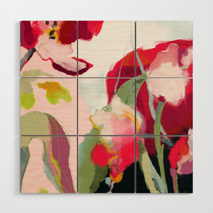 abstract floral bloom Wood Wall Art