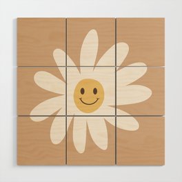 Happy Daisy Face Wood Wall Art