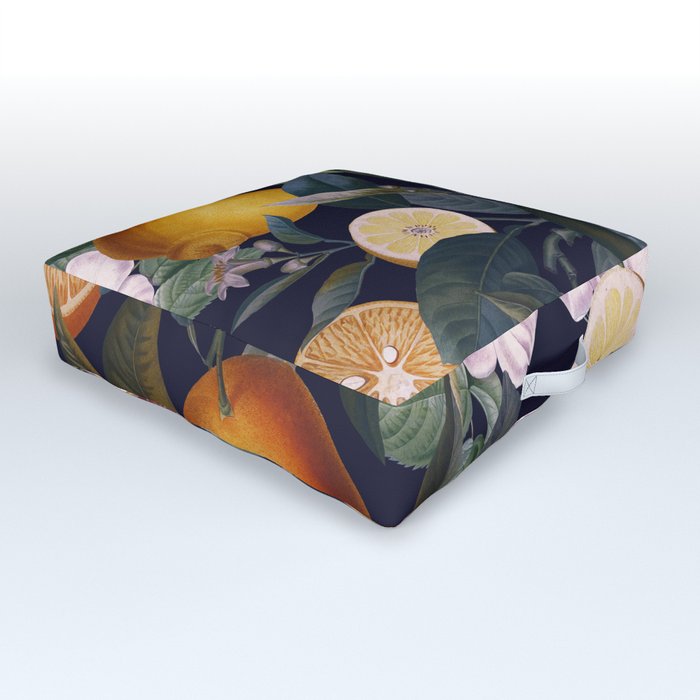 Juicy Lemons - Night Outdoor Floor Cushion