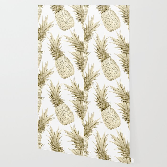 Gold Pineapple Party Wallpaper By Followmeinstead Society6