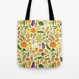 Veggie Friends Doodle Tote Bag
