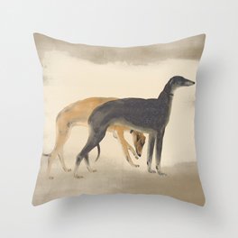 Two Sighthounds Throw Pillow