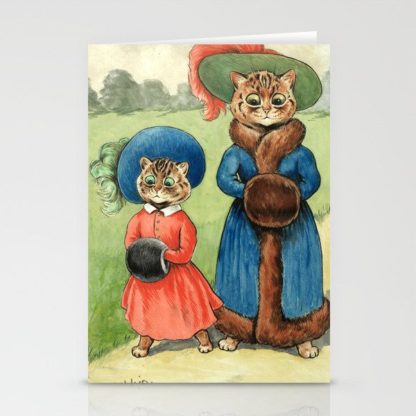 Out with Auntie by Louis Wain Stationery Cards