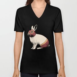 Lapin Catcheur (Rabbit Wrestler) V Neck T Shirt