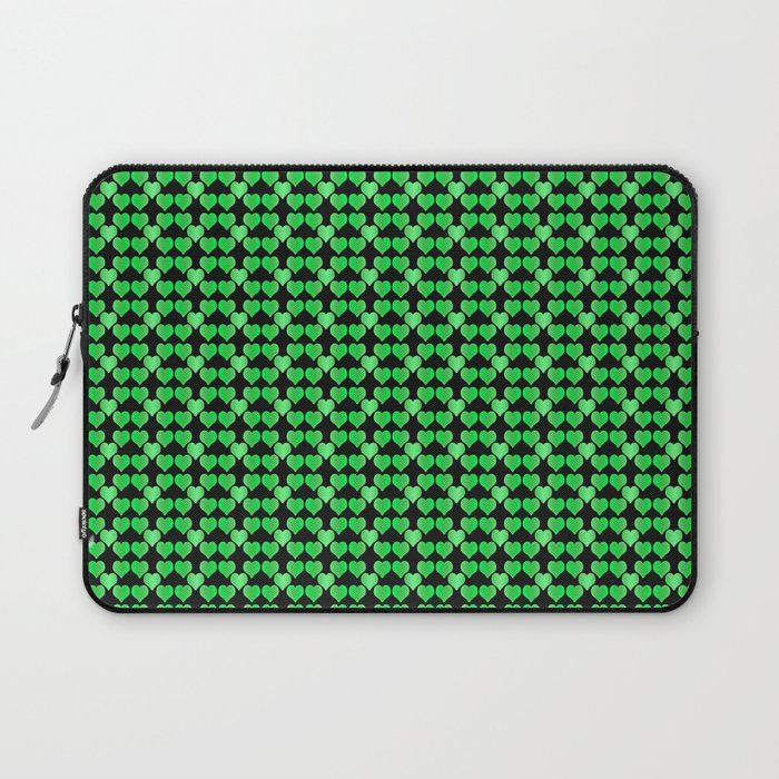 Green Glitter Modern Heart Collection Laptop Sleeve
