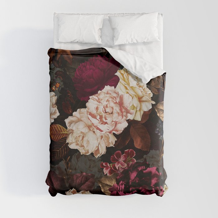 Vintage & Shabby Chic - Midnight Rose and Peony Garden Duvet Cover