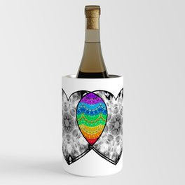 You Color My World - Colorful Love Heart Art Wine Chiller