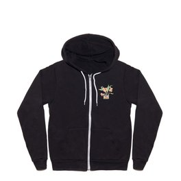 Coral Alstroemeria Zip Hoodie