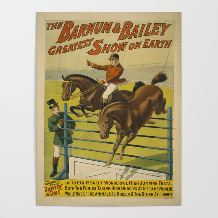 Vintage poster - Circus High Jumping Horses Poster