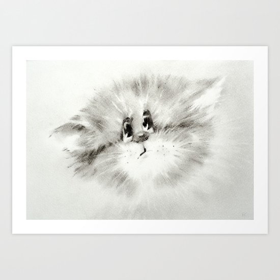 Surprised kitty Art Print