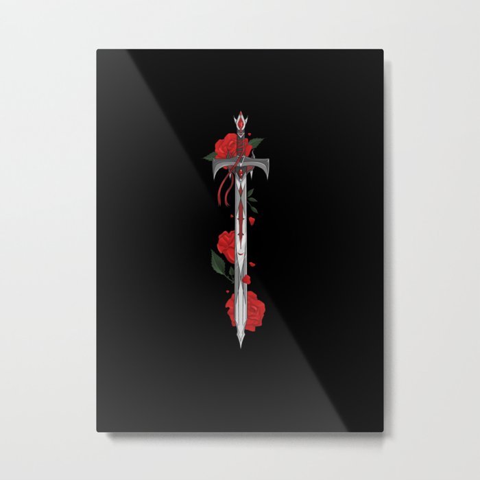 Thorn Sword Red Metal Print