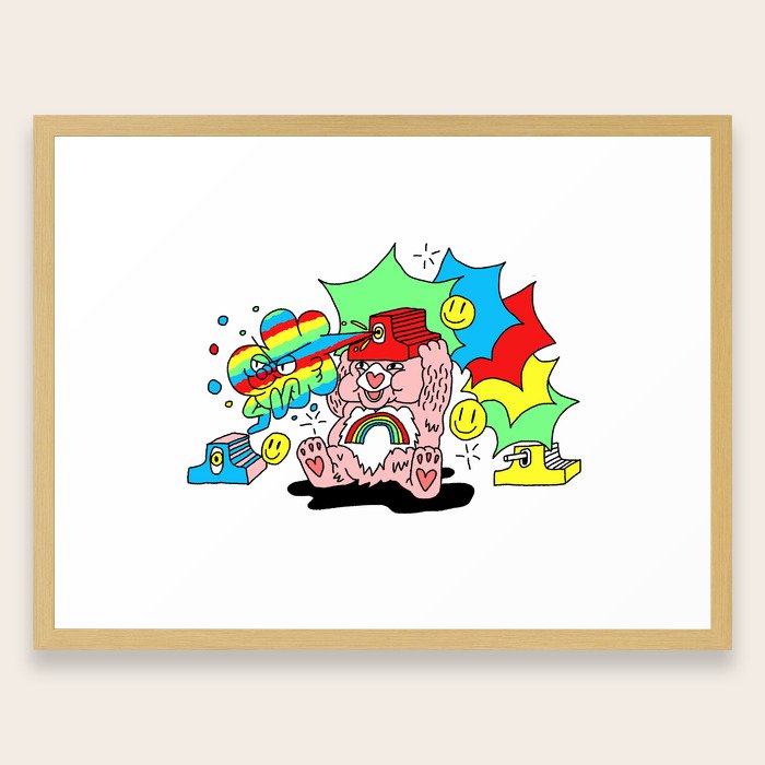 Carebear Paint Framed Art Print By Peiper Society6