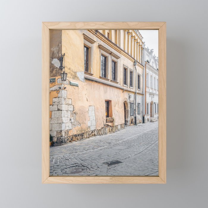  Yellow Facade Old Town Krakow Poland Framed Mini Art Print