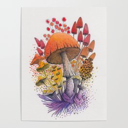 Mushroom Composition #1 Poster