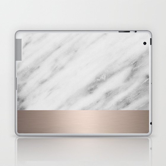 Carrara Italian Marble Holiday White Gold Edition Laptop & iPad Skin