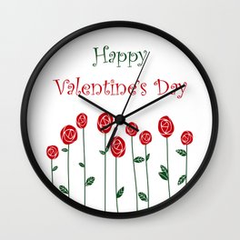 Valentine's Day Roses Ostrich Love Romance Flower T-Shirt Wall Clock