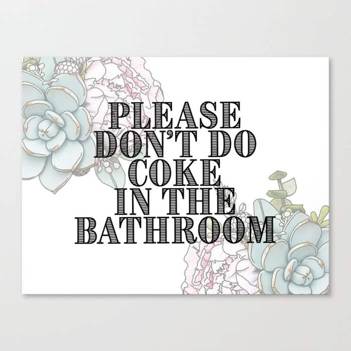 Please Don't do coke in the bathroom Canvas Print