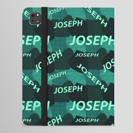 pattern with the name Joseph in blue colors and watercolor texture iPad Folio Case