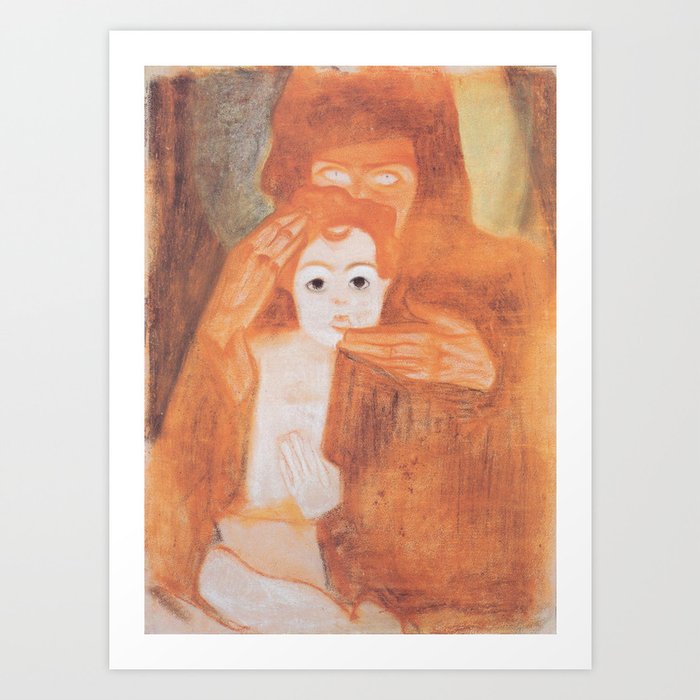 Egon Schiele Madona and Child 1908 Art Print