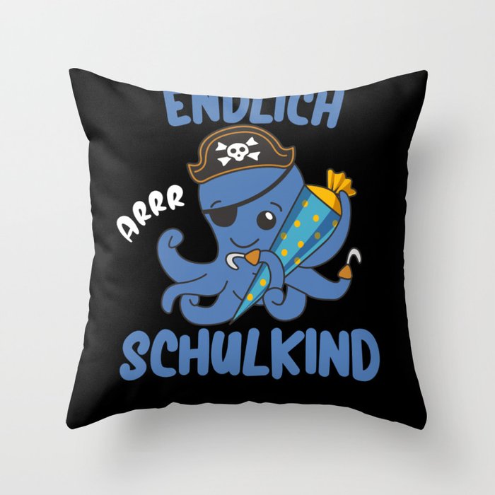 Pirate Octopus Enrollment School Children School Throw Pillow