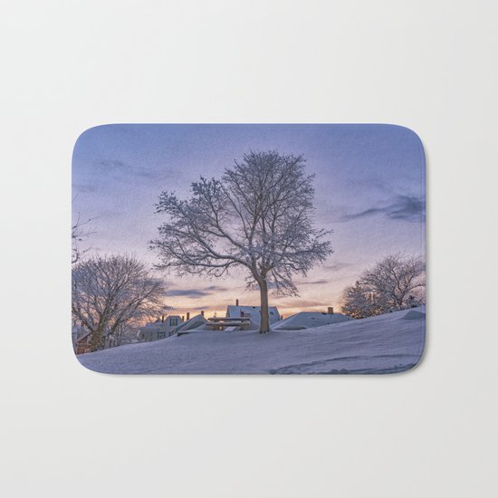 Winter sunset Bath Mat