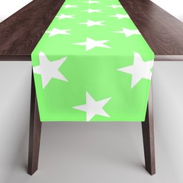 Stars (White & Light Green Pattern) Table Runner