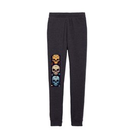 Subtle Elegance: Beautifully Detailed Skulls in Muted Tones Kids Joggers