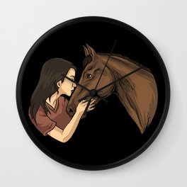 Girl Kissing A Horse Wall Clock