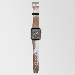 Brown and White Cow Skin Print Pattern Modern, Cowhide Faux Leather Apple Watch Band