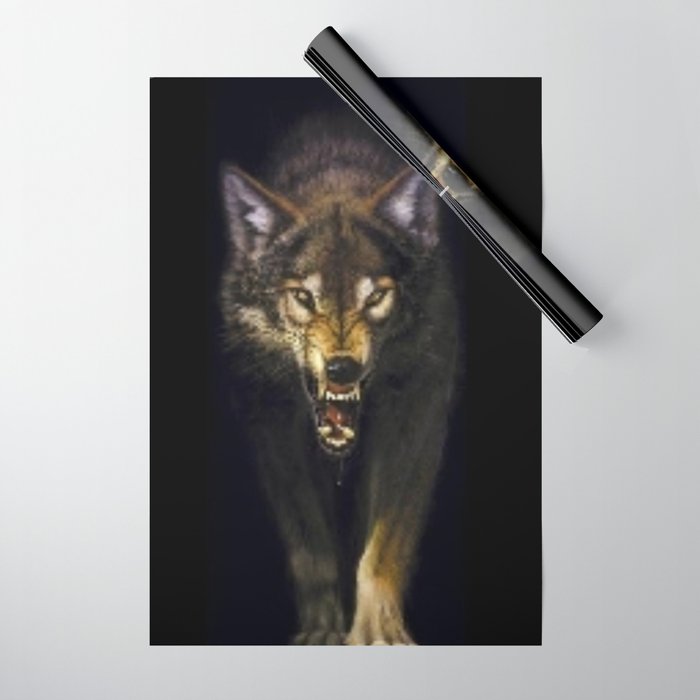 dark wolf Wrapping Paper