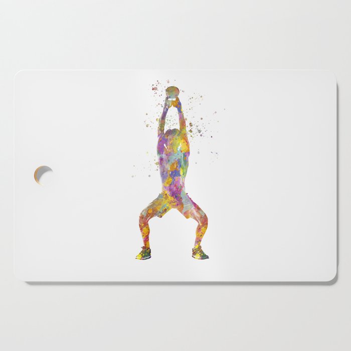 Fitness in watercolor Cutting Board